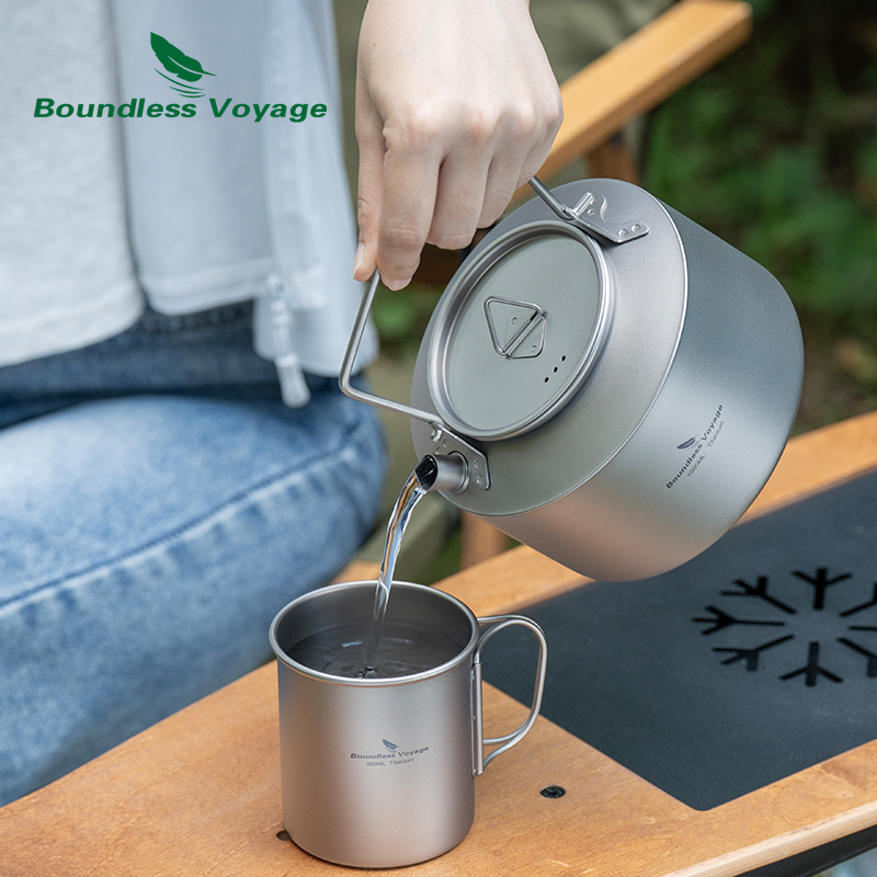 Outdoor Camping Kettle - Boundless Voyage Titanium Kettle Outdoor Camping
