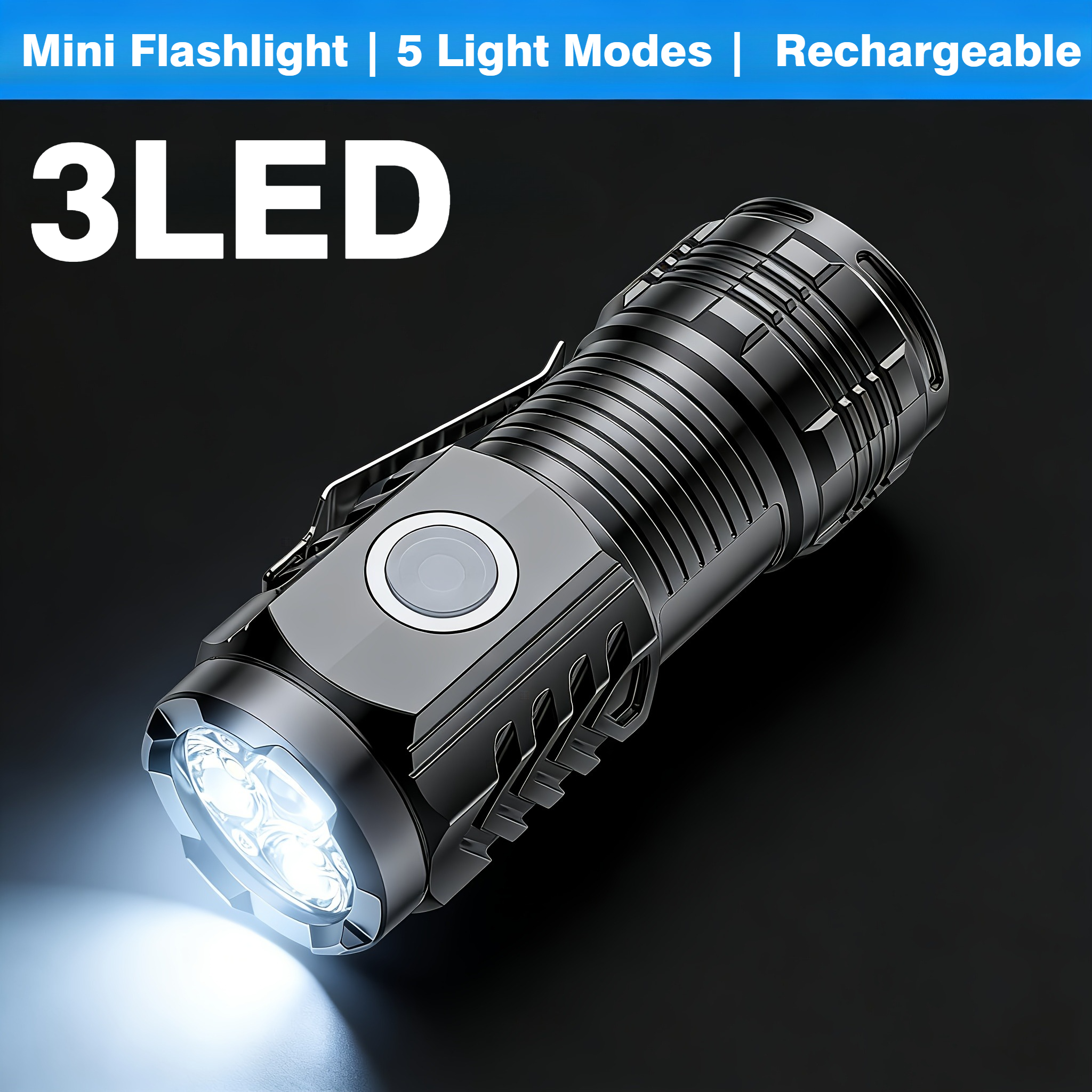 Outdoor Camping Adventure - Portable Mini 3 LED Handheld Flashlight