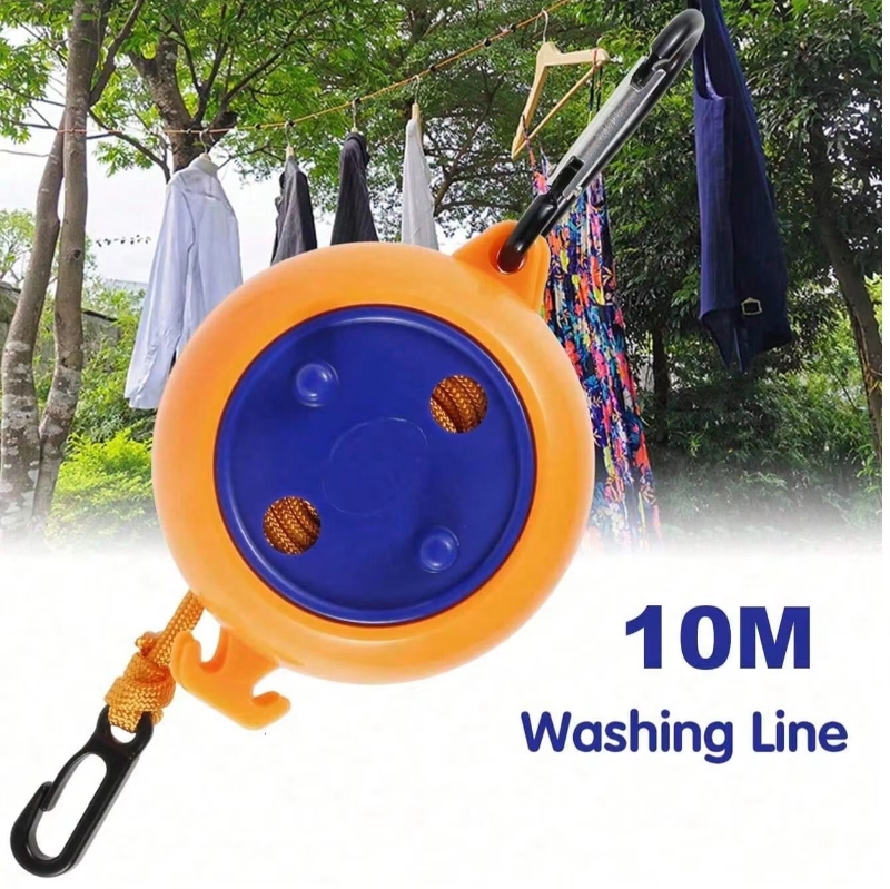 Camping Outdoor Clothing - Retractable Clothesline Portable Travel Clothes Drying