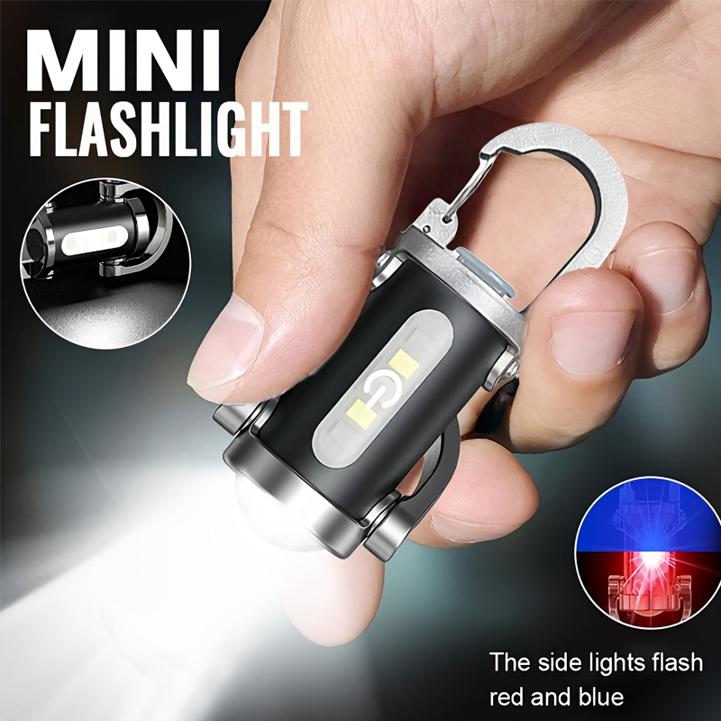 Outdoor Camping Adventure - Mini Keychain Flashlight Rechargeable Pocket COB