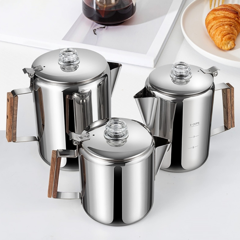 Camp Percolator Coffee - Sturdy Nonrust Steel Camping Coffee Maker