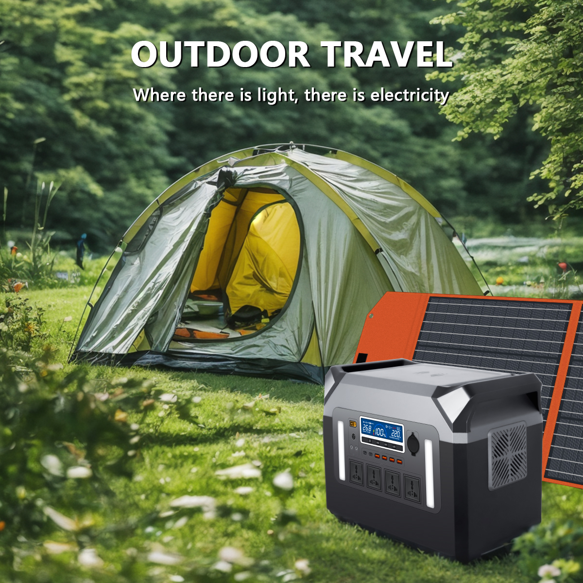 Portable Power Station - 3000W Portable Power Station Solar Generator