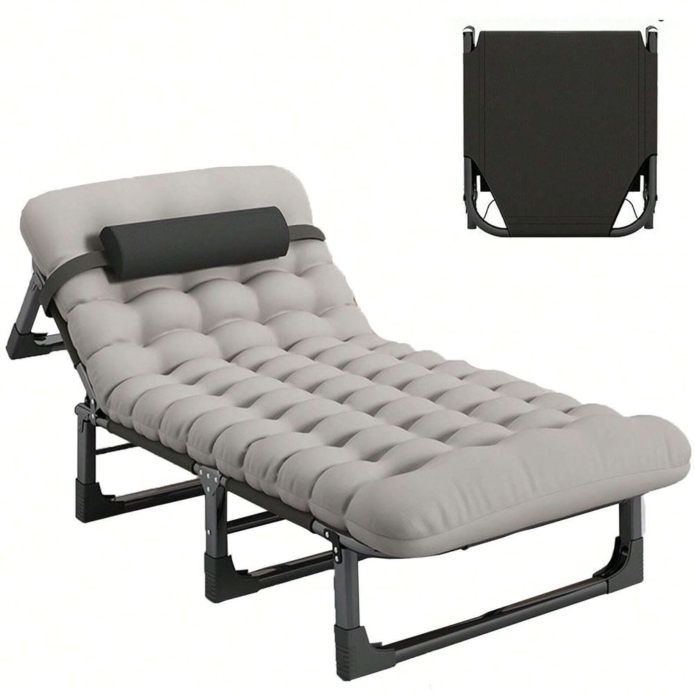 Outdoor Camping Chairs Folding - Cot, 4 Positions Adjustable Reclining Folding