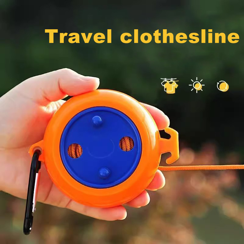 Camping Outdoor Clothing - Portable Travel Clothesline Retractable Non-Perforated Drying