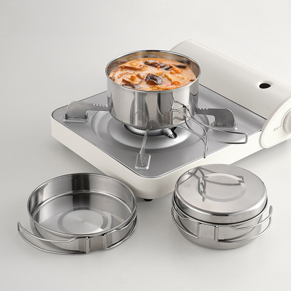 Outdoor Camping Utensils - 1Set Stainless Steel Camping Cookware Portable