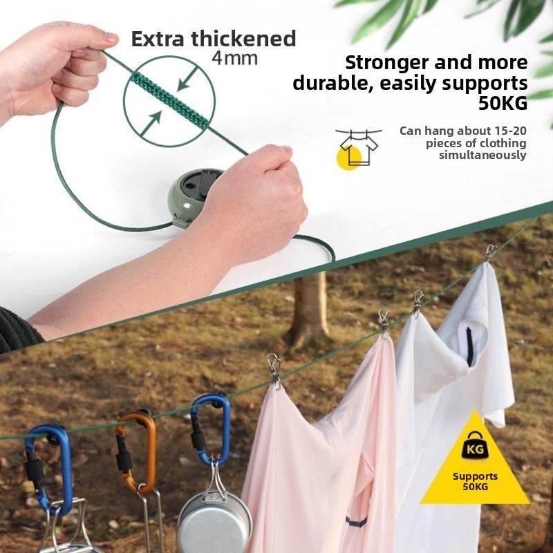 Outdoor Activities In Camping - Portable Outdoor Travel Clothesline Hotel Room