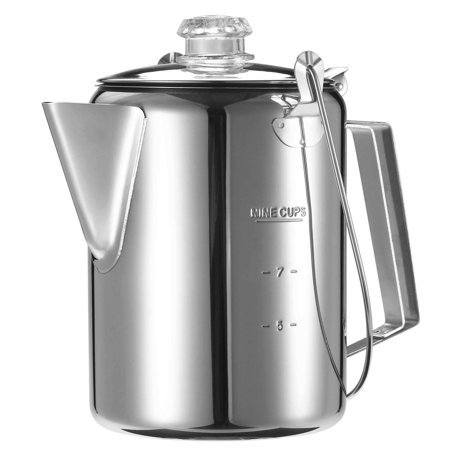 Camp Percolator Coffee - 1.2L Outdoor 9 Cup Stainless Steel