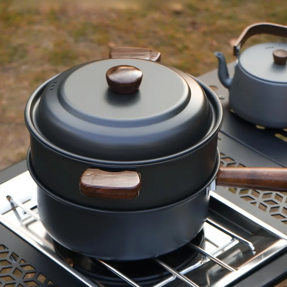 Outdoor Camping Utensils - 3L Camping Cooking Pot Set Aluminum