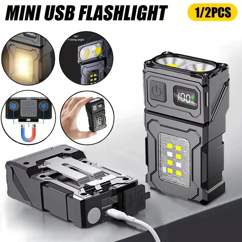 Outdoor Camping Hat - Portable LED COB Flashlight Rechargable Lantern