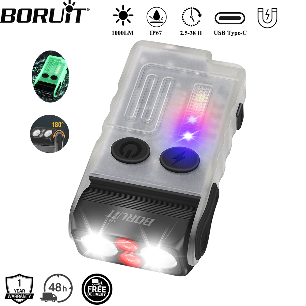 Outdoor Camping Adventure - BORUiT V20 Buzzer EDC LED Keychain