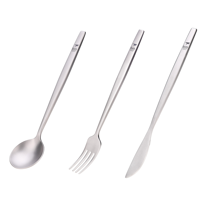 Outdoor Camping Utensils - Keith Titanium Portable Spoon Fork Knife