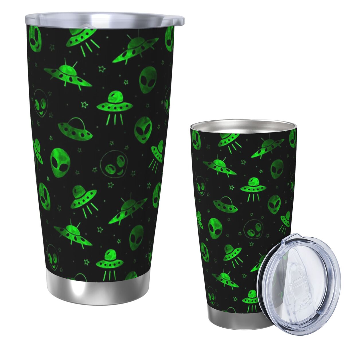Vacuum Insulated Flask - Aliens And UFOs Pattern Stainless Steel