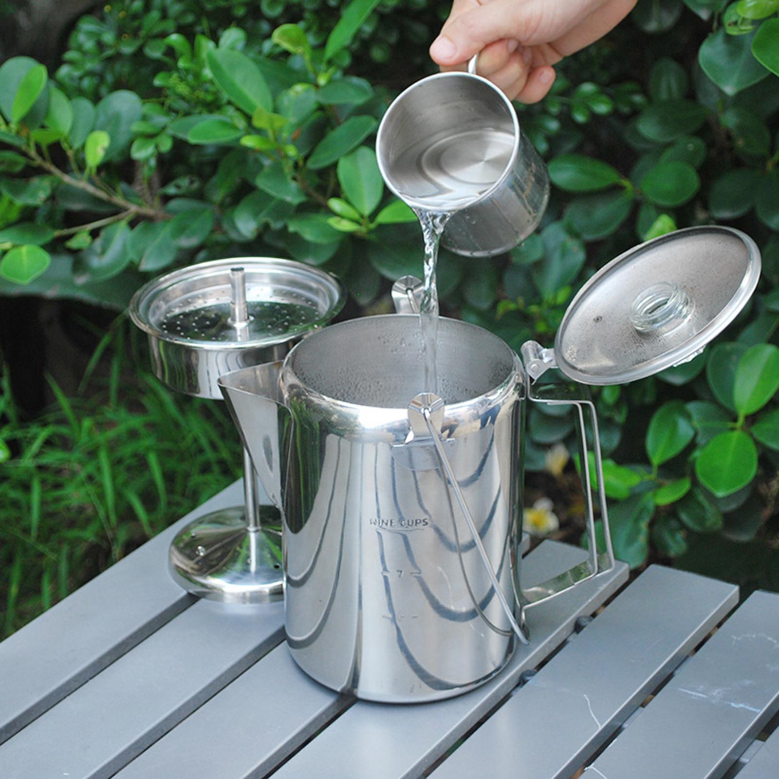 Camp Percolator Coffee - Outdoor Stainless Steel Camping Coffee Percolator