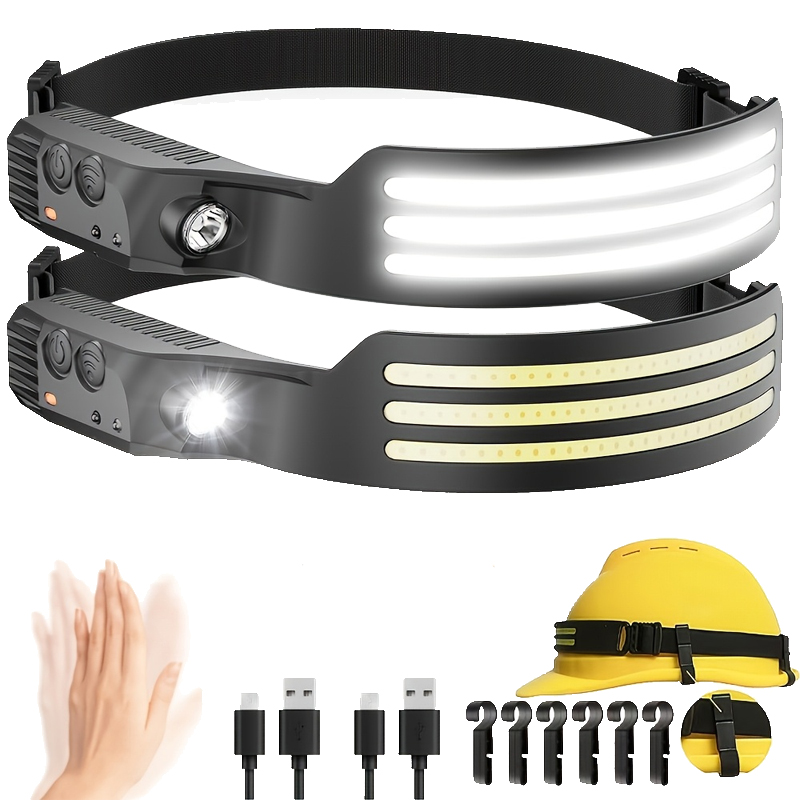 Outdoor Camping Adventure - LED Sensor Headlamp USB Rechargeable Led