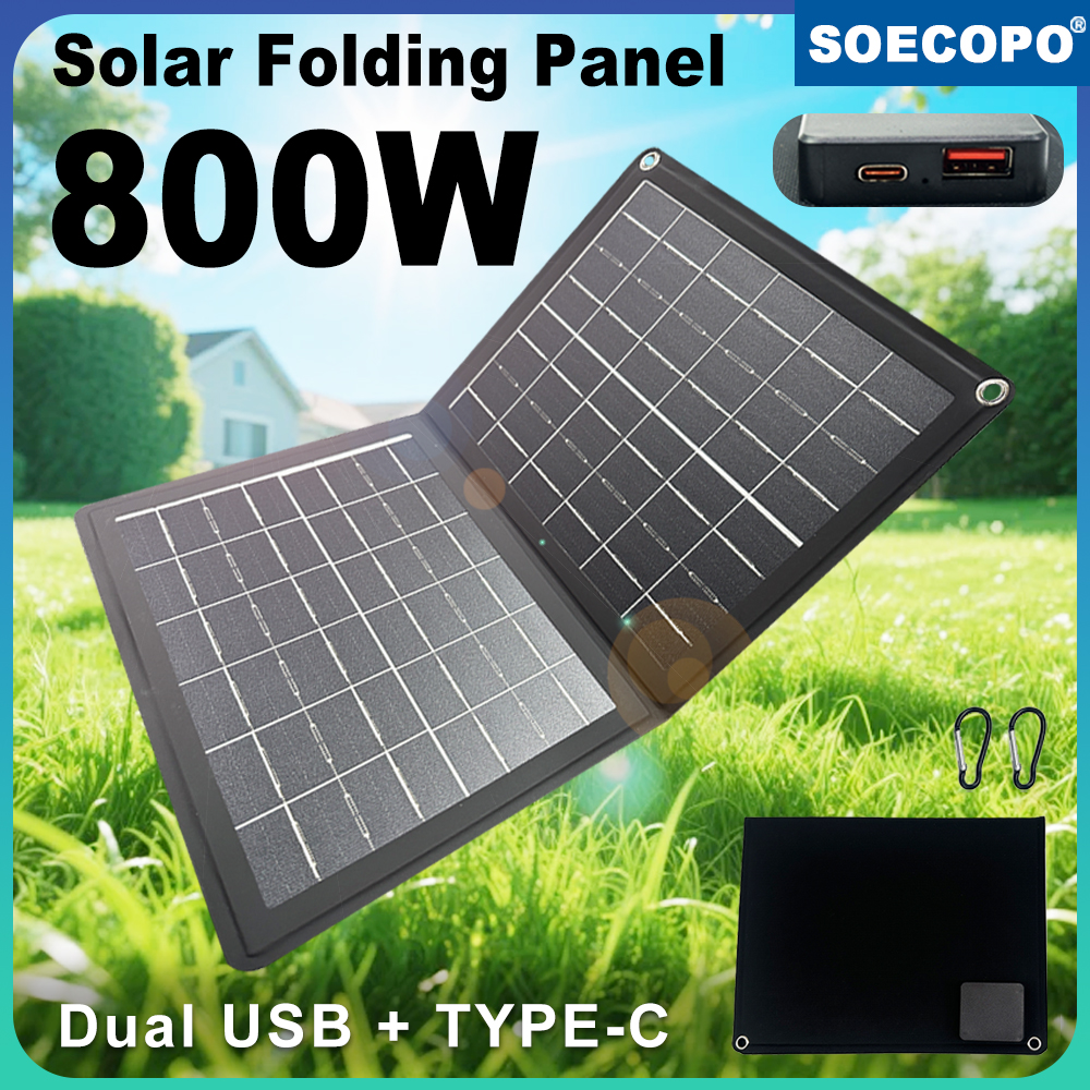 Outdoor Activities In Camping - SOECOPO 800W Portable Solar Panel Foldable