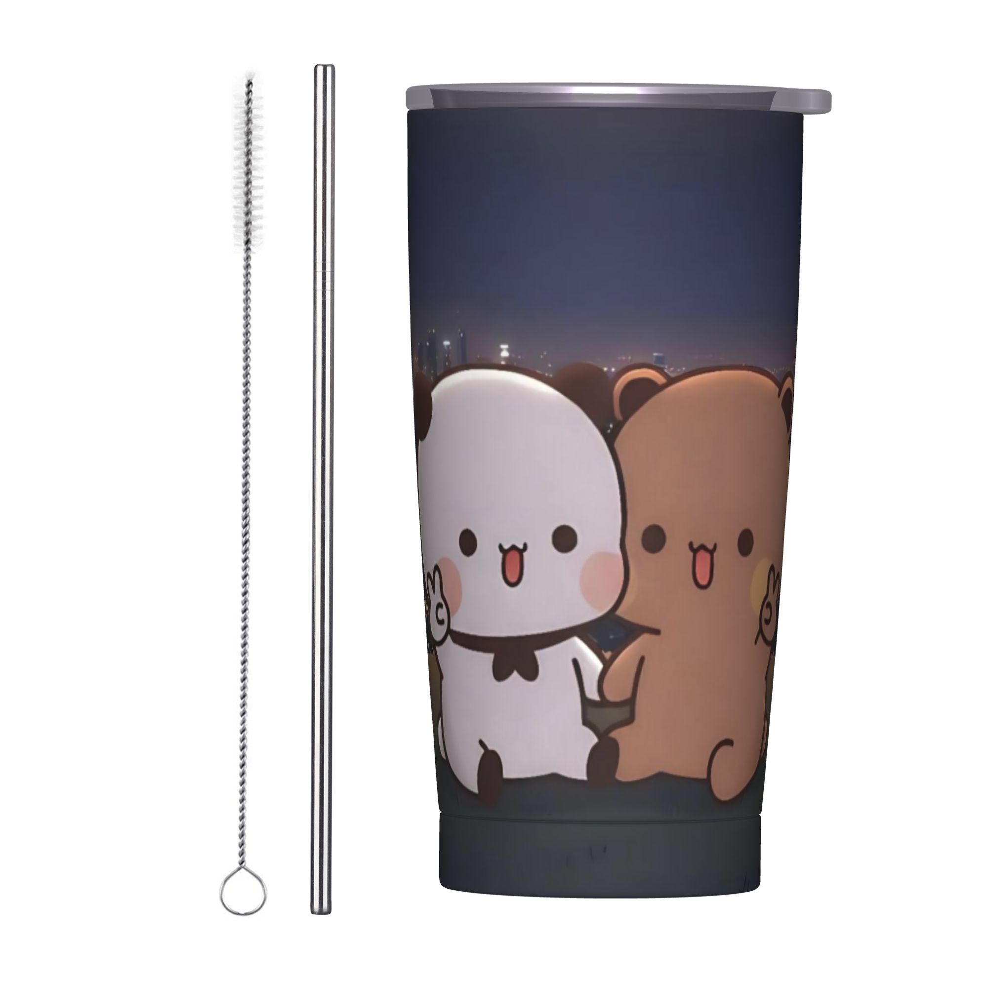 Vacuum Insulated Flask - Happy Bubu and Dudu Bear Tumbler