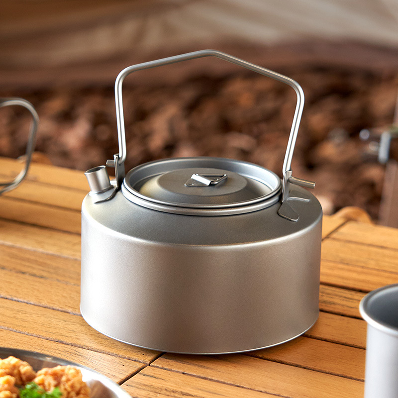 Outdoor Camping Kettle - Camping Water Cooking Kettle Titanium Kettle