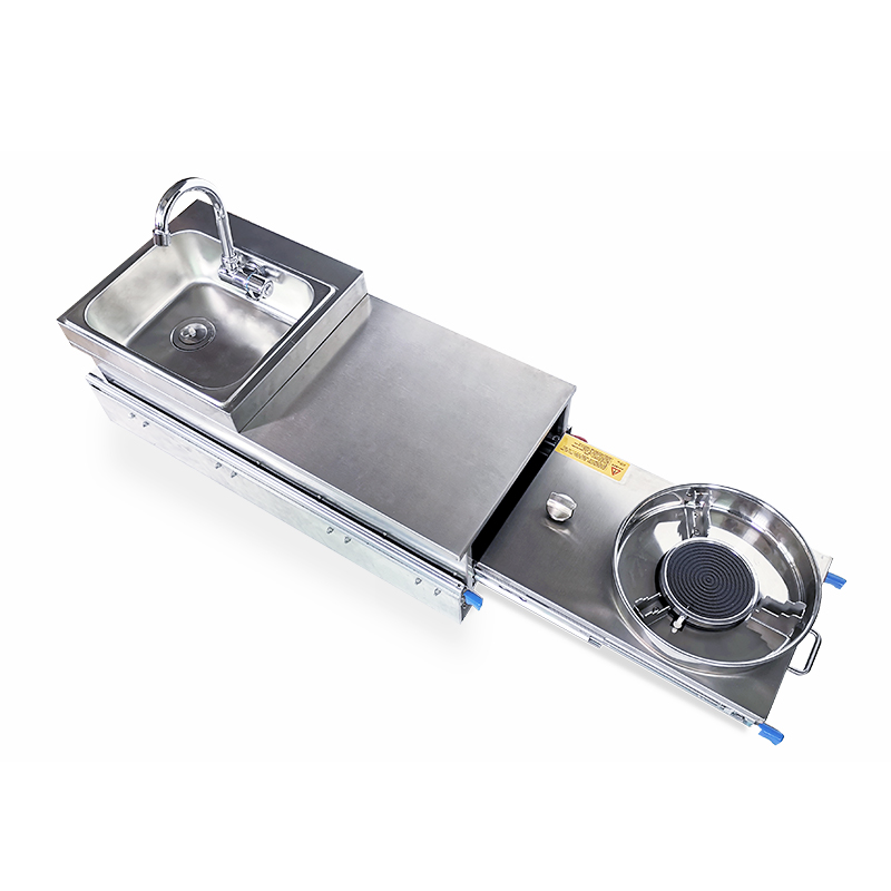 Outdoor Camping Sink - RV Pull Out Sink with Gas