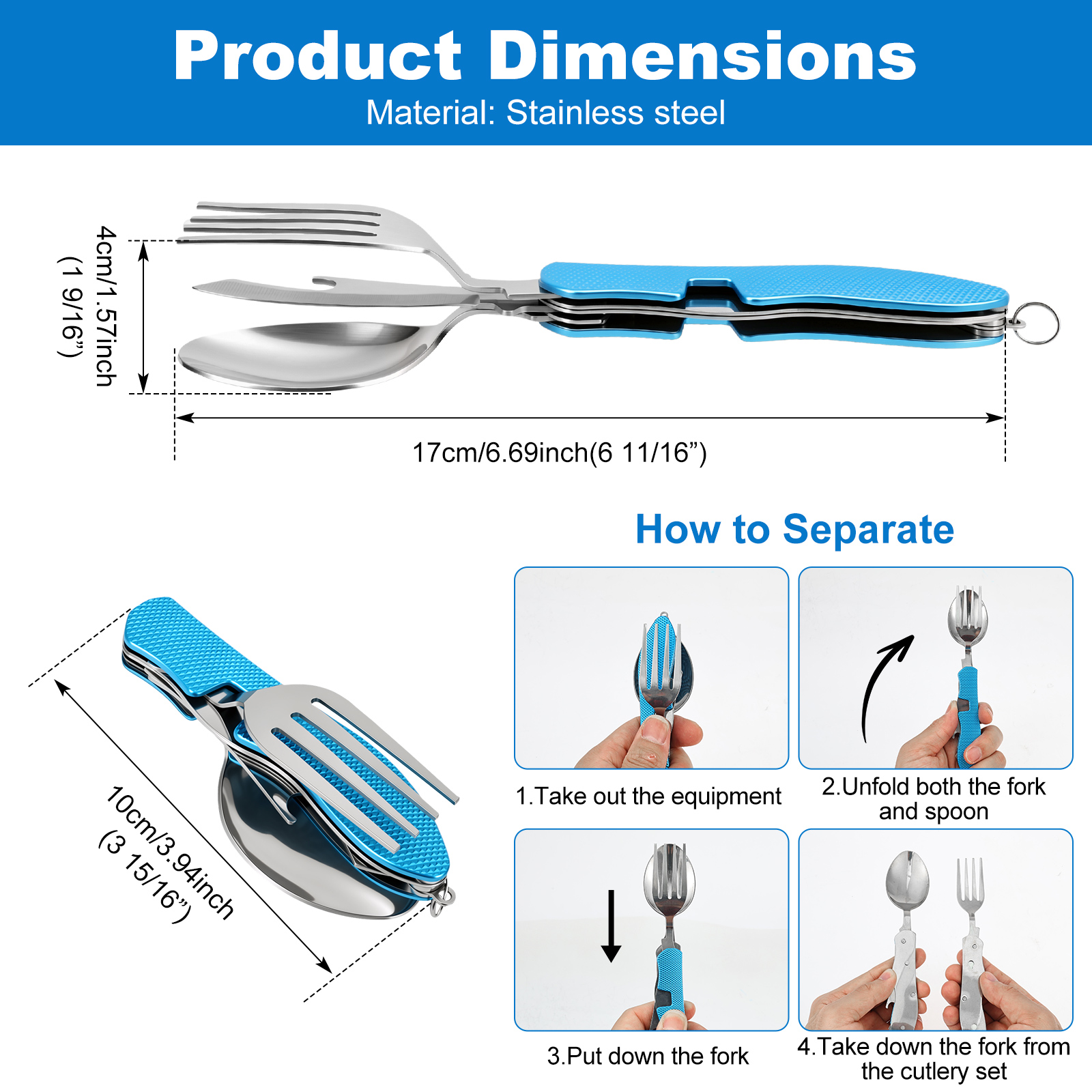Multifunction 3 in 1 Camping U - Outdoor Camping Utensils avaliação e preço