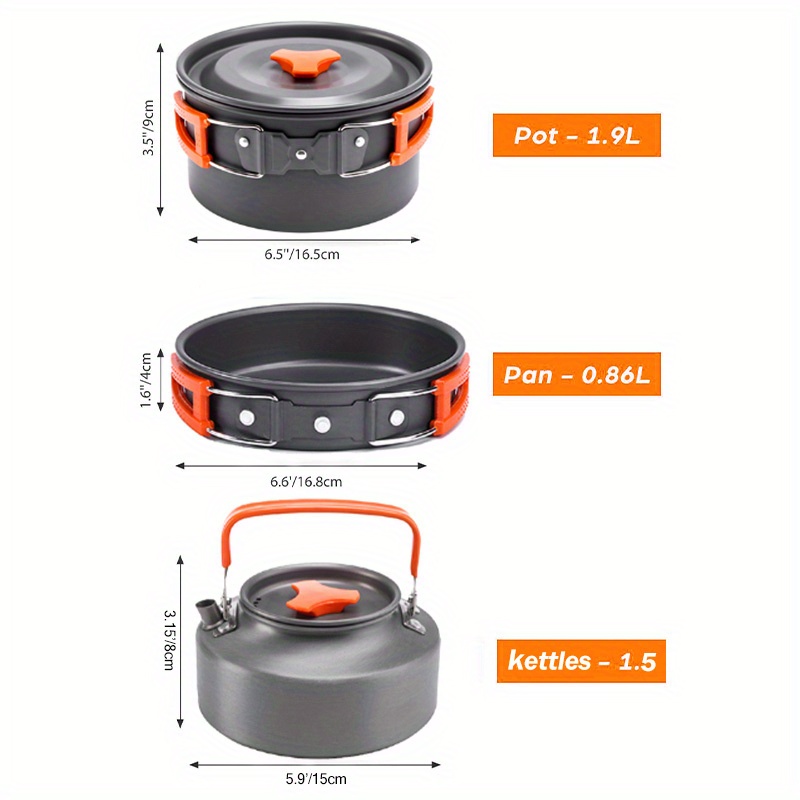 17pcs Camping Cookware Set, Po - Outdoor Camping Kettle avaliação e preço