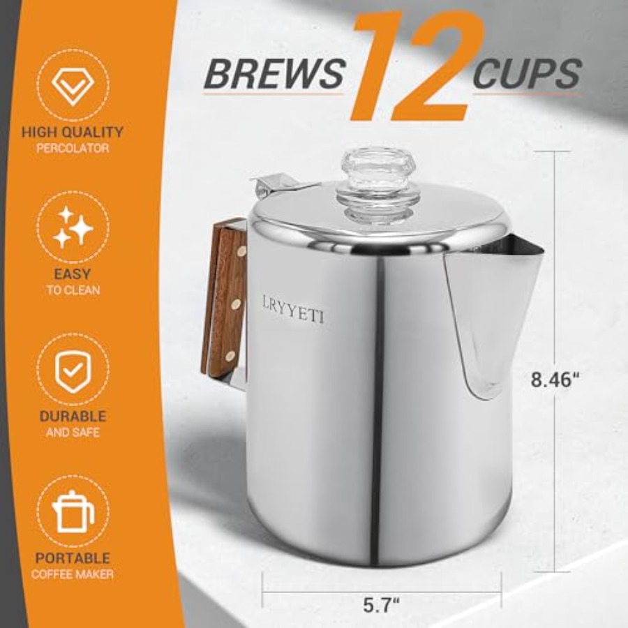 Percolator Coffee Pot Stainles - Camp Percolator Coffee avaliação e preço