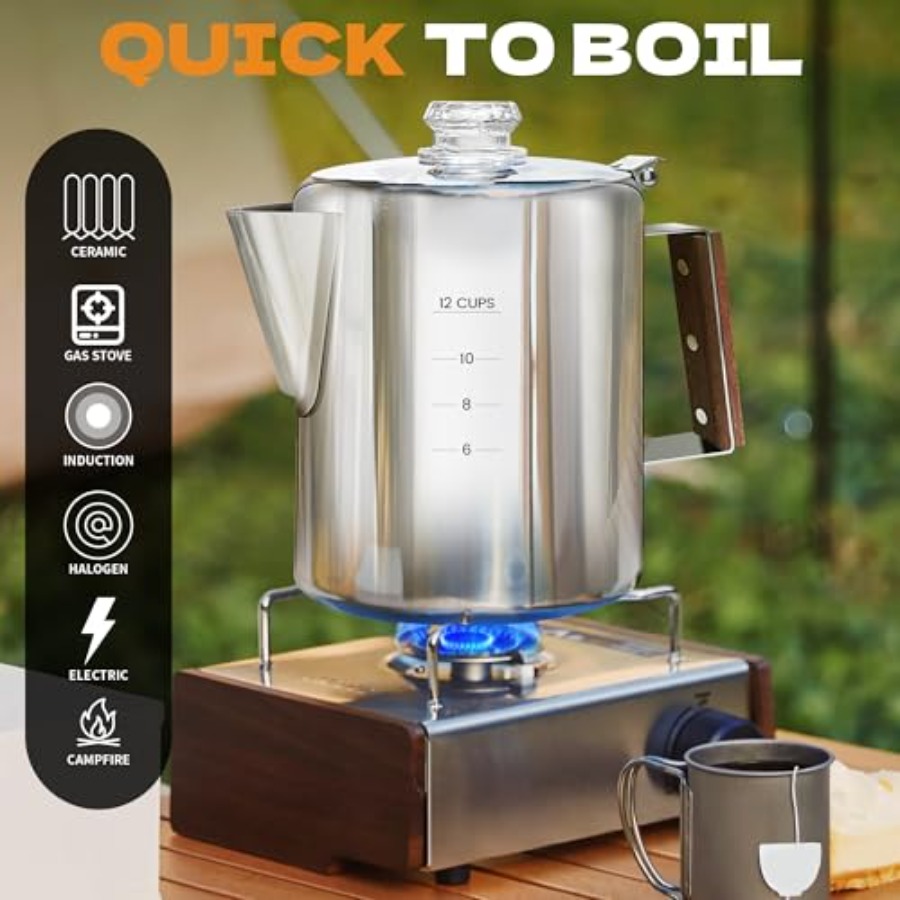 Percolator Coffee Pot Stainles - Camp Percolator Coffee avaliação e preço