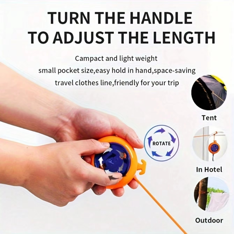 Retractable Clothesline Portab - Camping Outdoor Clothing avaliação e preço