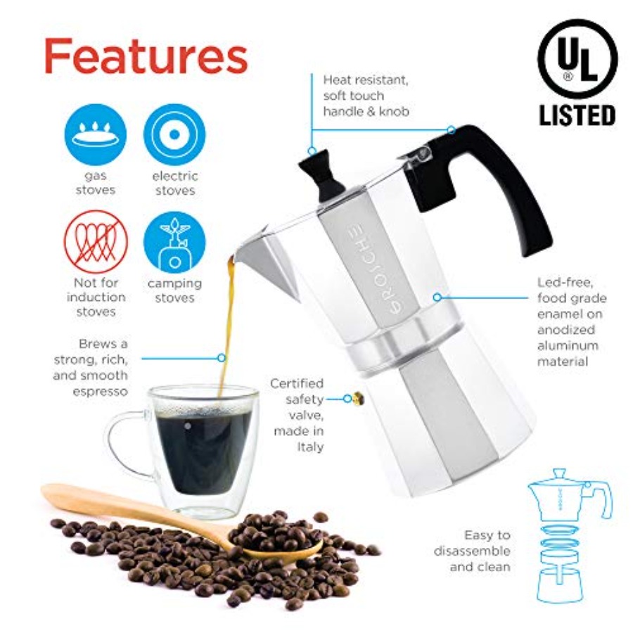 Milano Moka Pot 9 Espresso Cup - Camp Percolator Coffee avaliação e preço