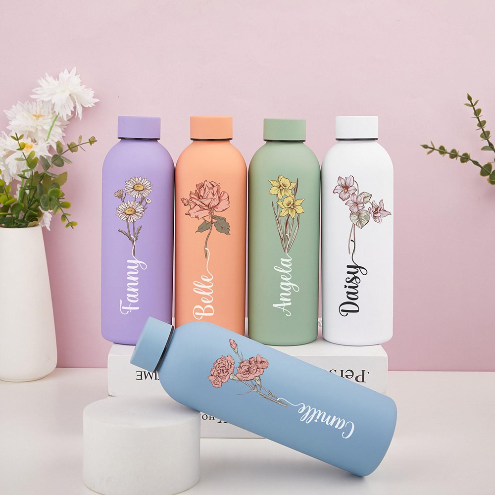 Customized floral water bottle - Vacuum Insulated Flask avaliação e preço