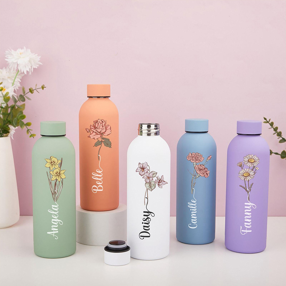 Customized floral water bottle - Vacuum Insulated Flask avaliação e preço