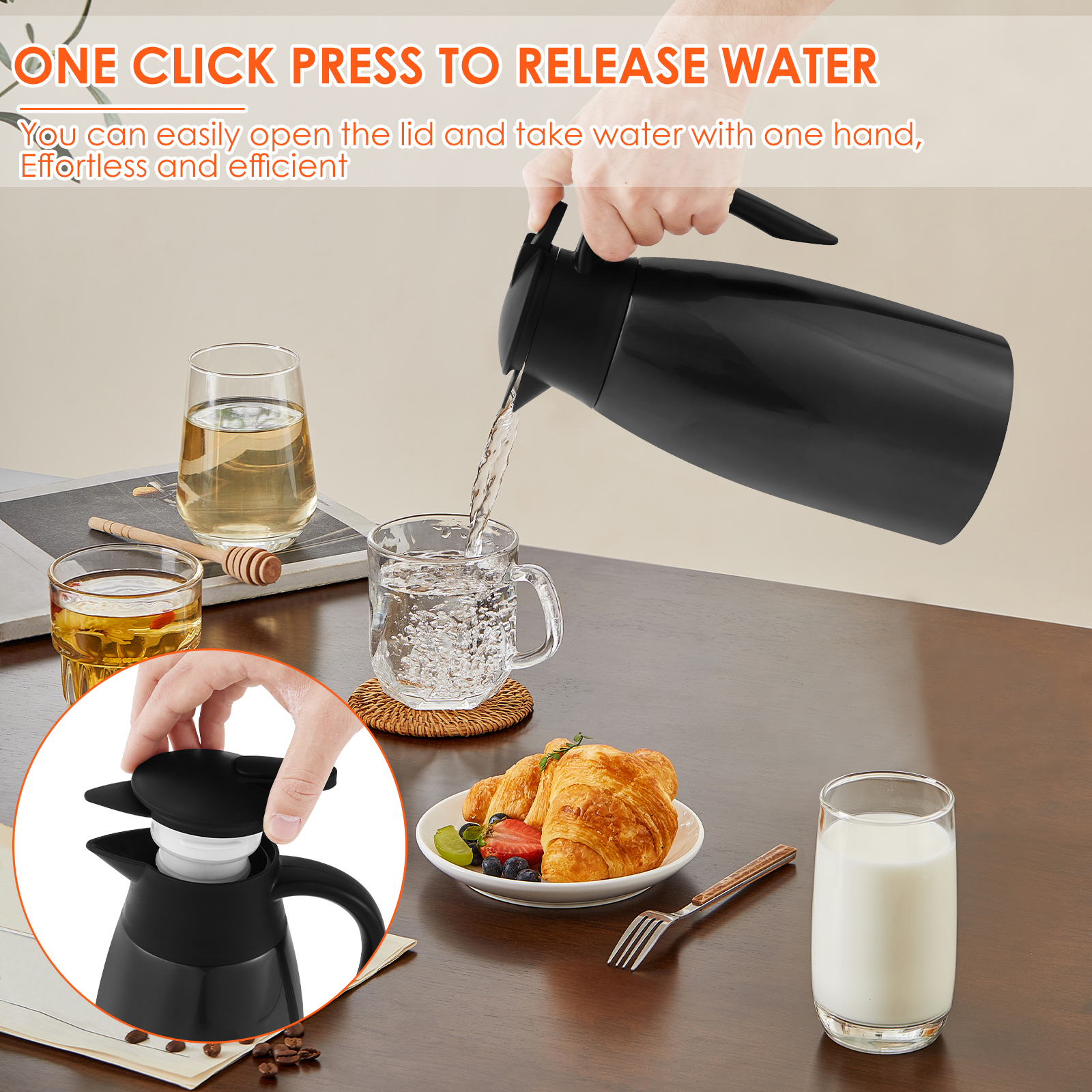 Thermal Coffee Carafe 2L Stain - Vacuum Insulated Flask avaliação e preço
