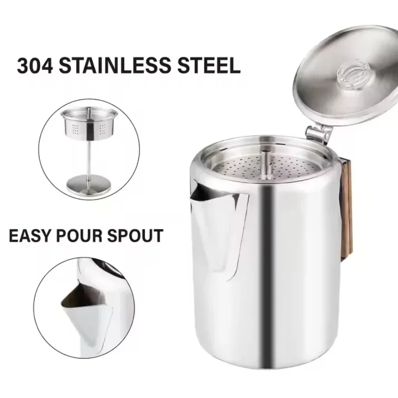 Stainless Steel Coffee Percola - Camp Percolator Coffee avaliação e preço