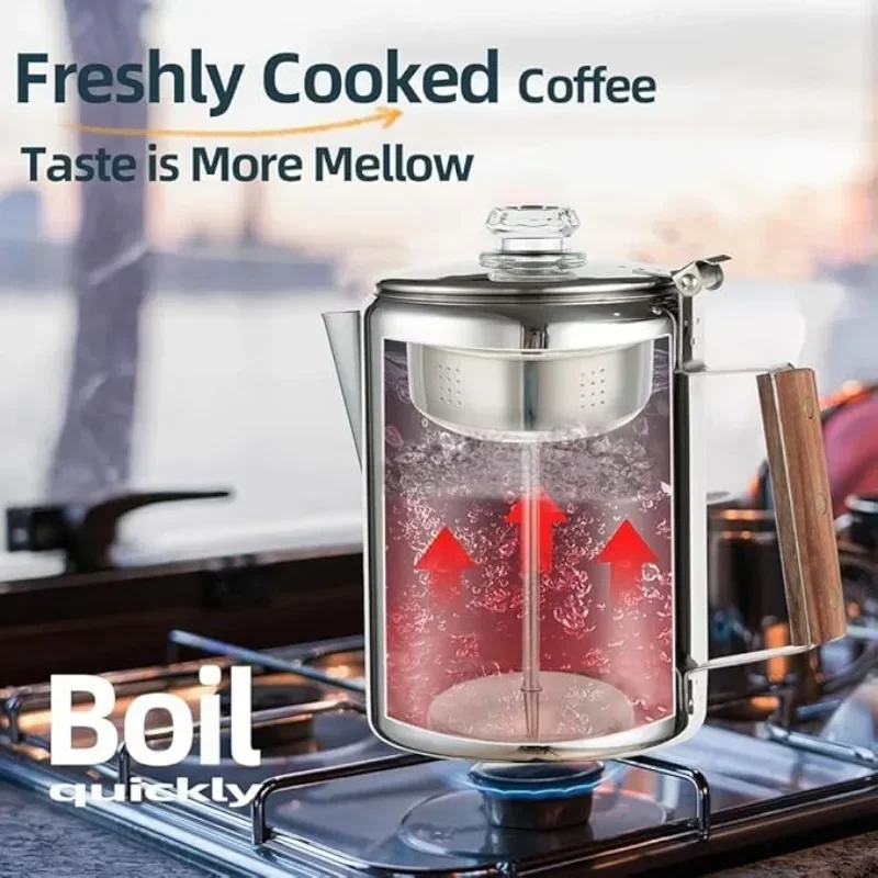 Stainless Steel Coffee Percola - Camp Percolator Coffee avaliação e preço