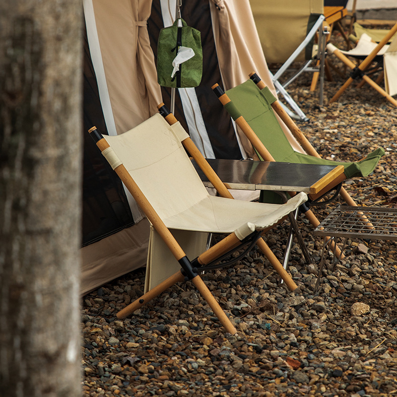 Portable Solid Wood Chair For  - Outdoor Activities In Camping avaliação e preço