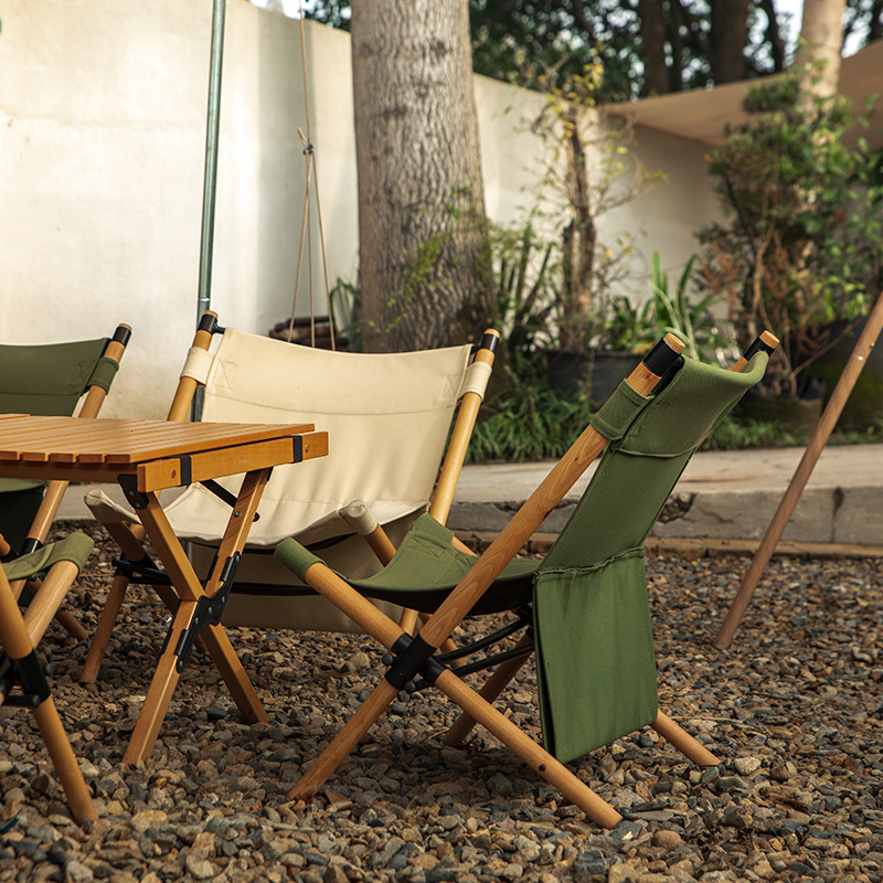 Portable Solid Wood Chair For  - Outdoor Activities In Camping avaliação e preço