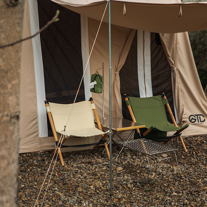 Portable Solid Wood Chair For  - Outdoor Activities In Camping avaliação e preço