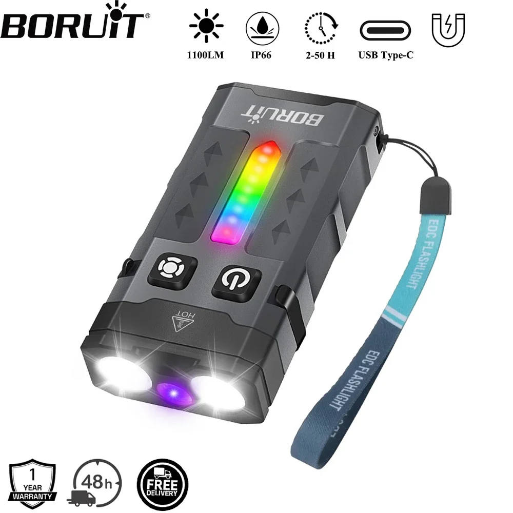 BORUiT EV20 1100LM EDC UV Keyc - Outdoor Camping Adventure avaliação e preço
