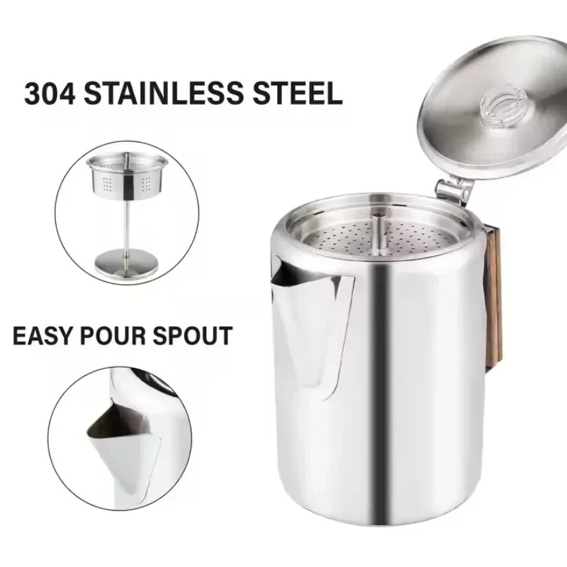 Stainless Steel Camping Coffee - Camp Percolator Coffee avaliação e preço