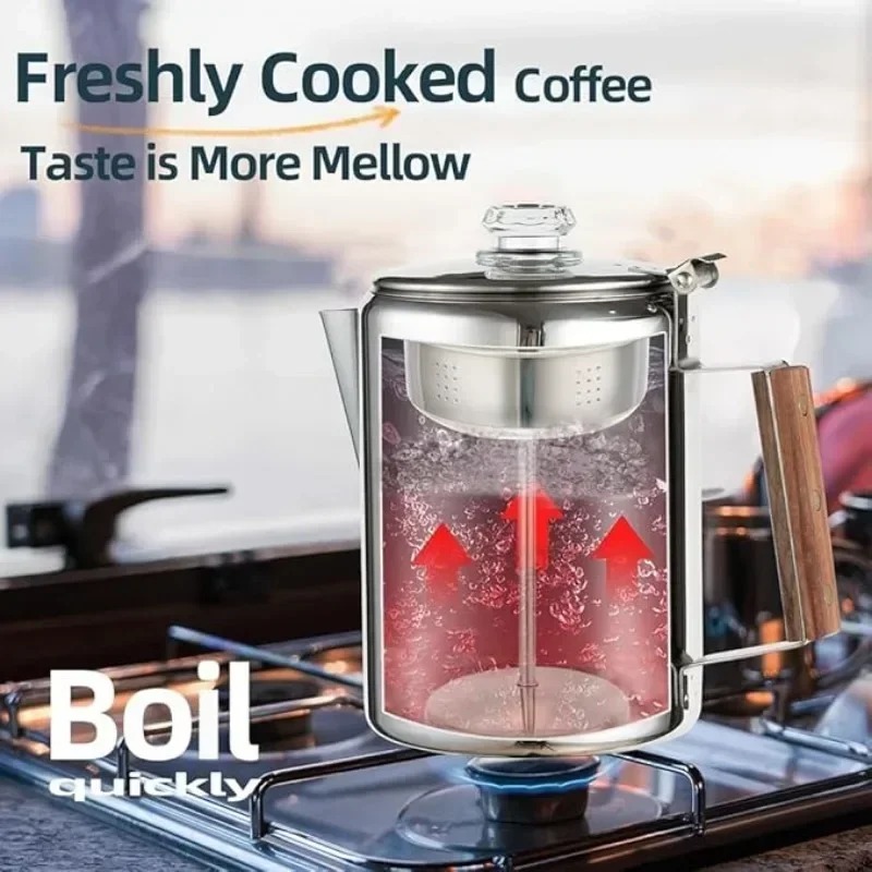 Stainless Steel Camping Coffee - Camp Percolator Coffee avaliação e preço