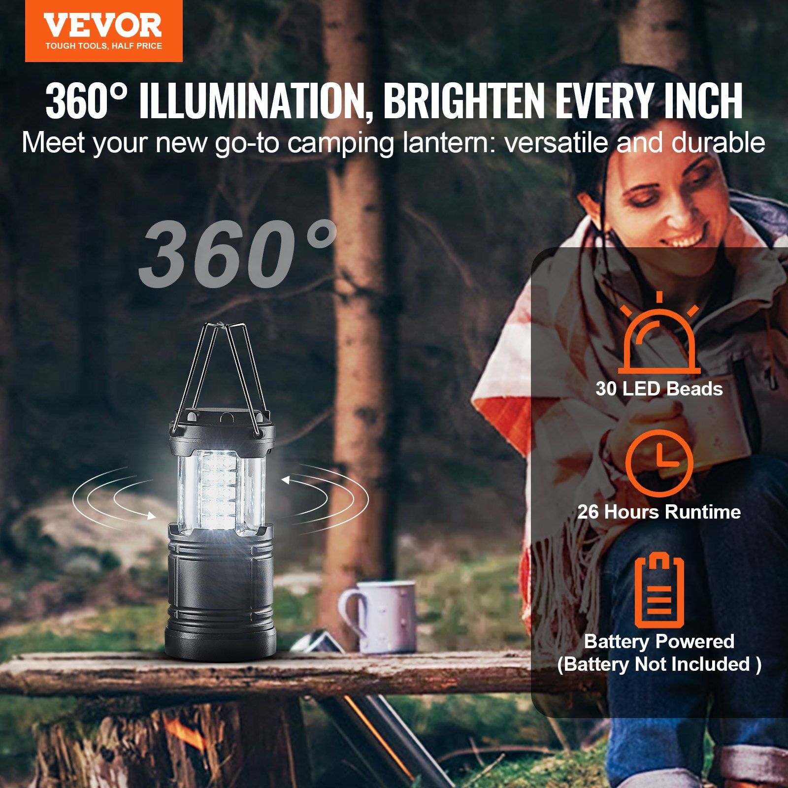 Set of 4 Collapsible LED Campi - Camping Lantern avaliação e preço