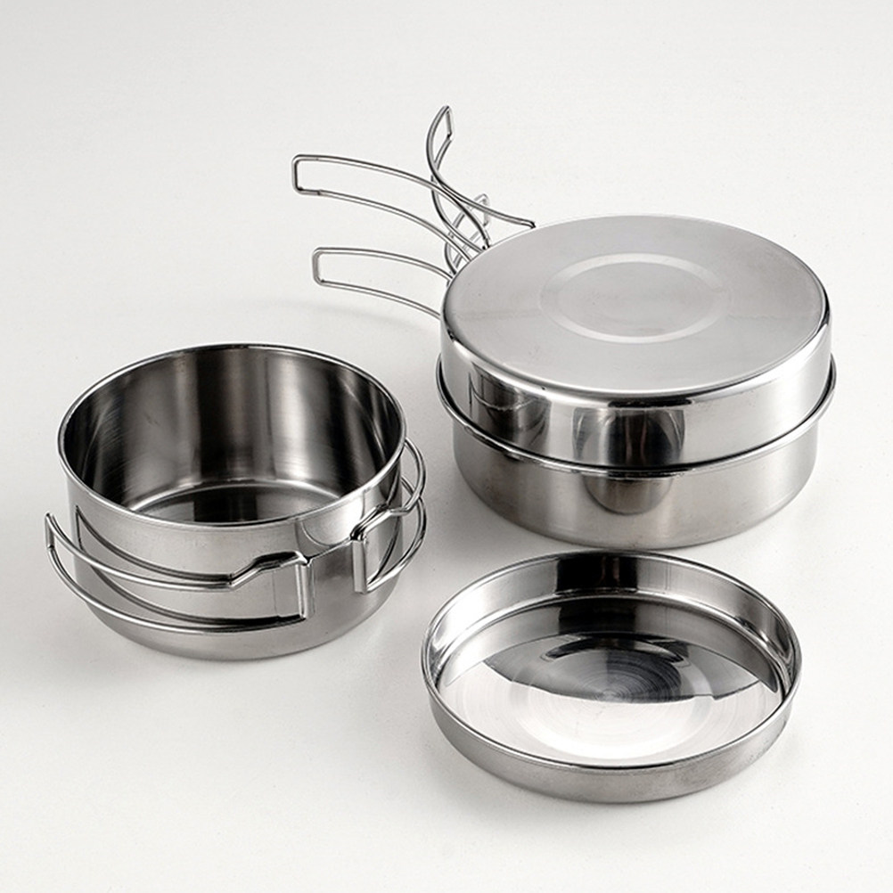 1Set Stainless Steel Camping C - Outdoor Camping Utensils avaliação e preço