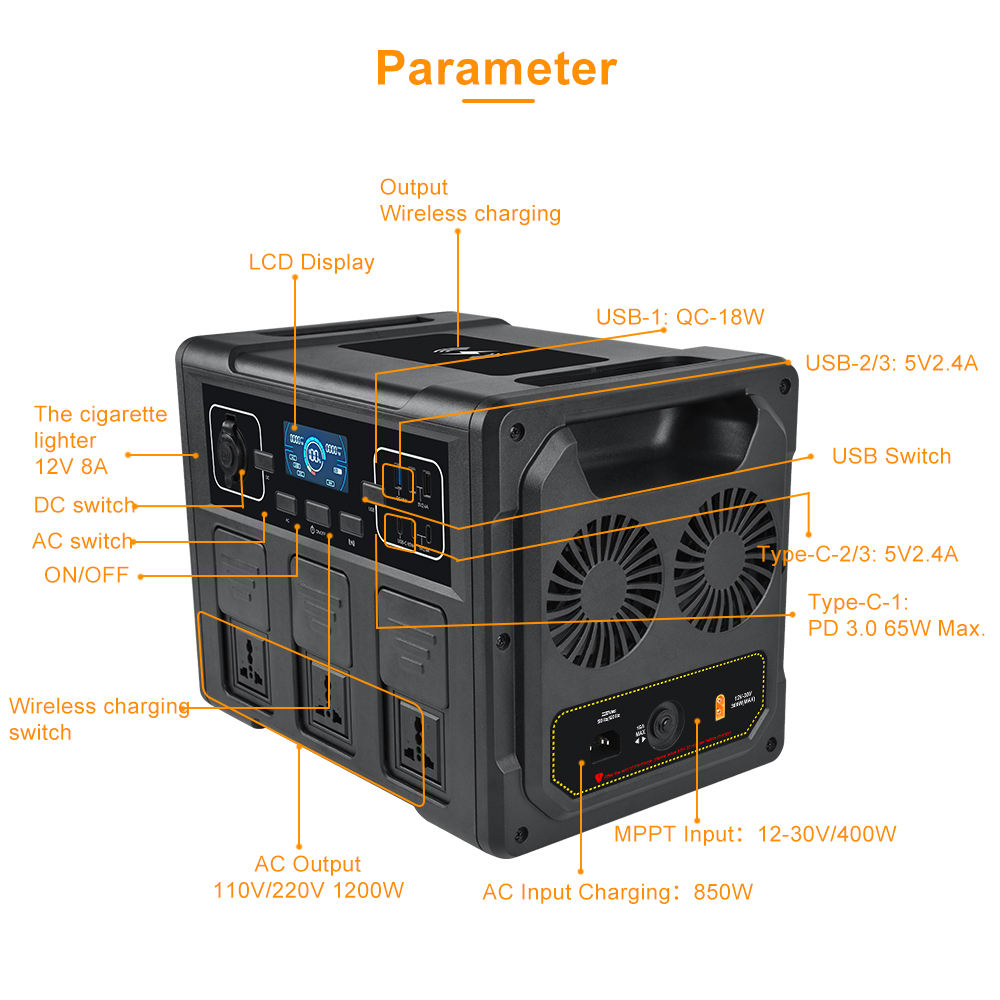 1200W Portable Solar Generator - Portable Power Station avaliação e preço