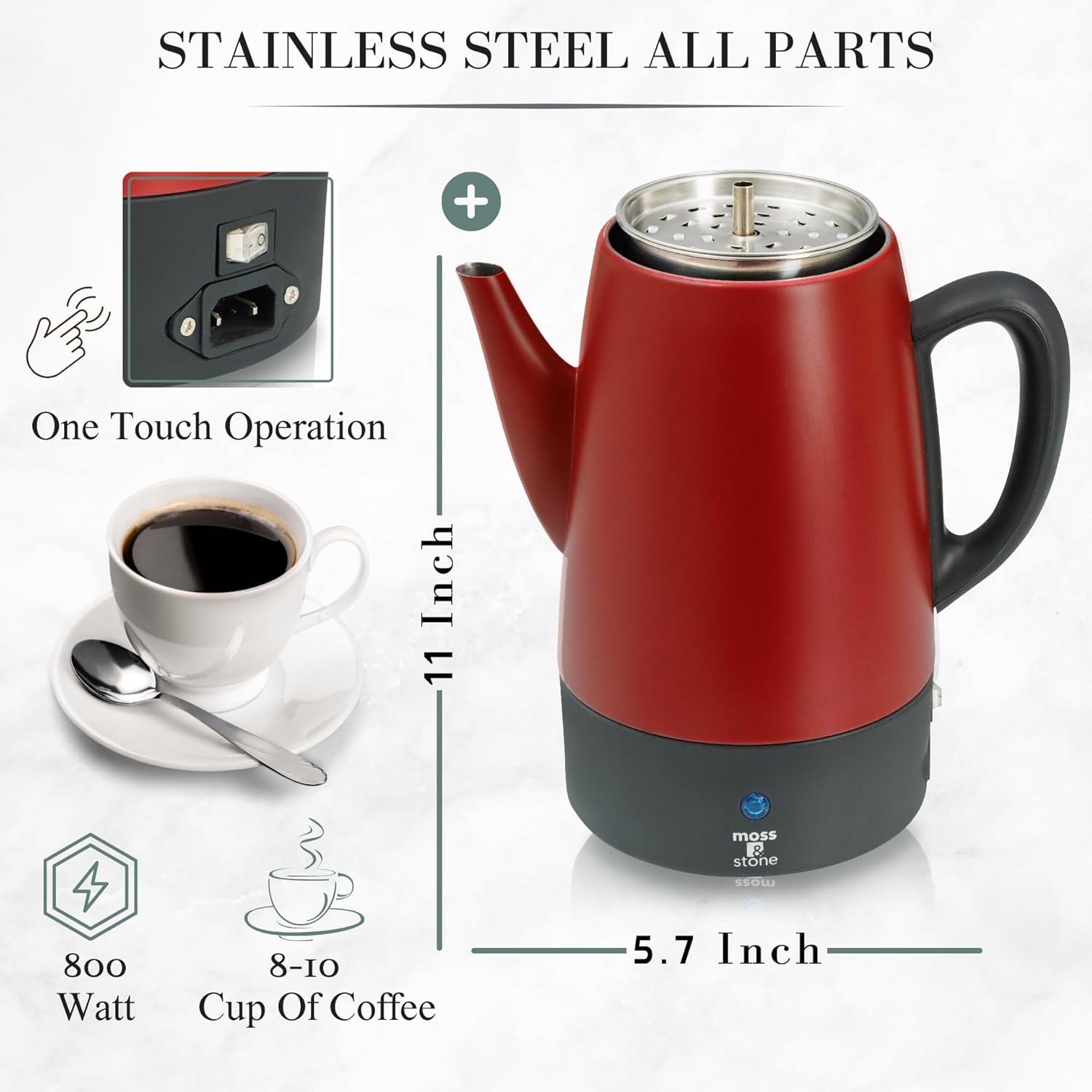 Red Electric Coffee Percolator - Camp Percolator Coffee avaliação e preço