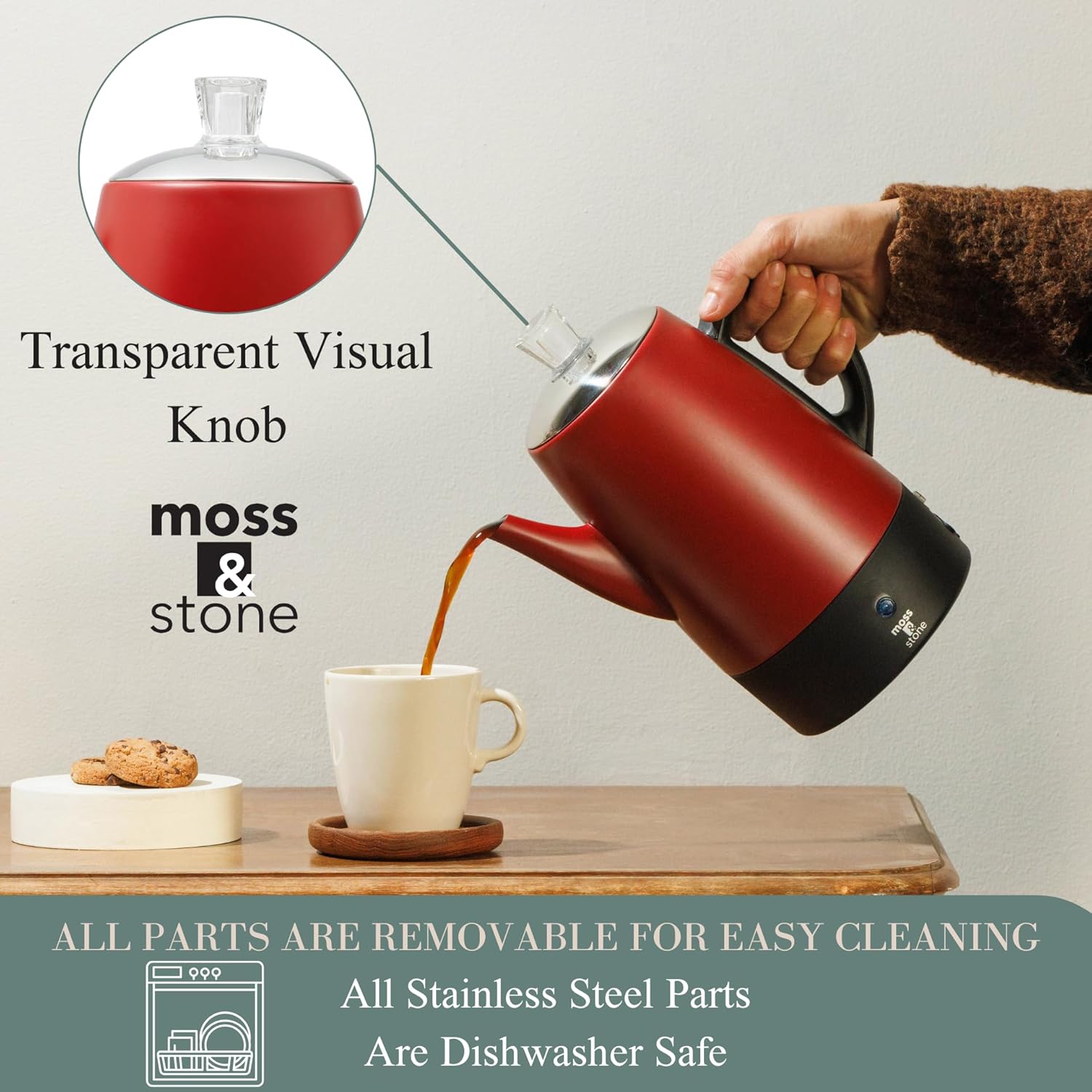Red Electric Coffee Percolator - Camp Percolator Coffee avaliação e preço