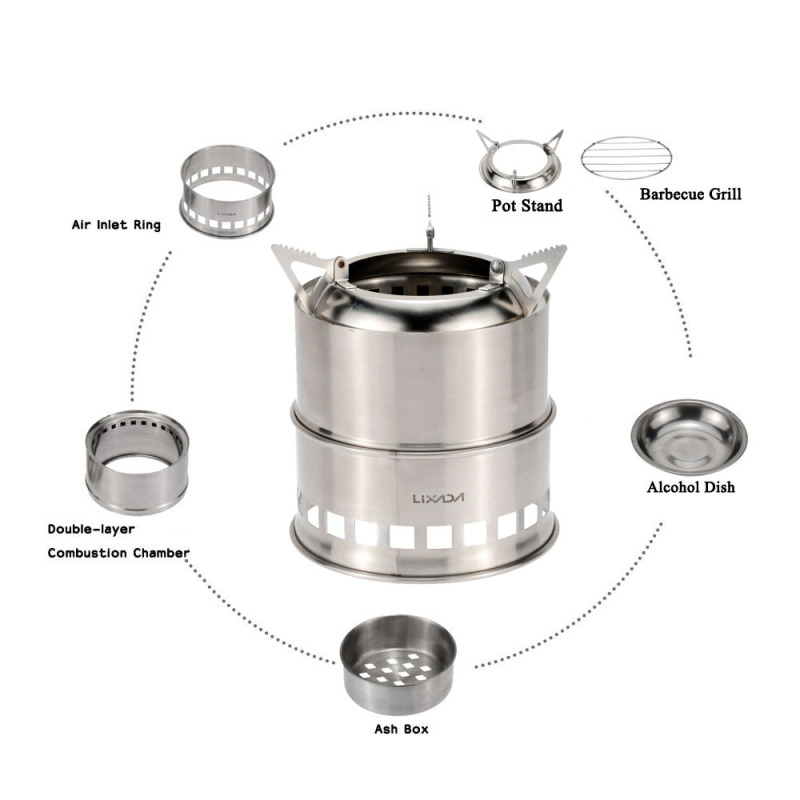 Lixada Stainless Steel Wood St - Outdoor Camping Sink avaliação e preço