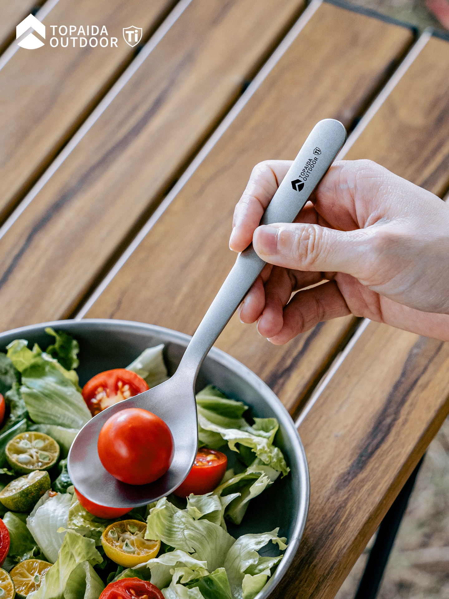 Portable Titanium Spoon Set Pu - Outdoor Camping Utensils avaliação e preço