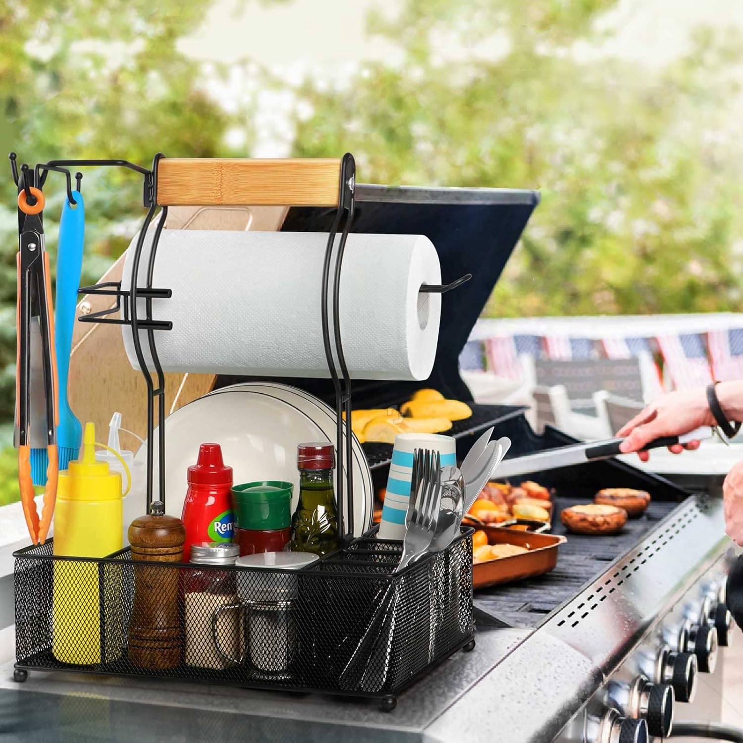 BBQ Caddy with Paper Towel Hol - Outdoor Camping Utensils avaliação e preço