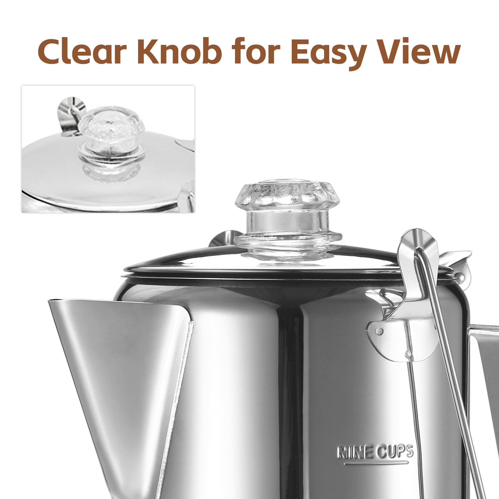 1.2L Outdoor 9 Cup Stainless S - Camp Percolator Coffee avaliação e preço