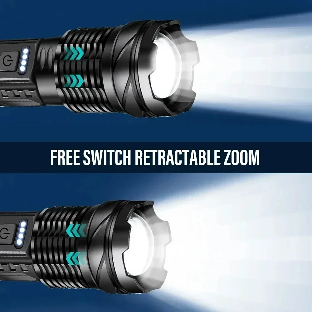 Powerful LED Flashlight Type C - Camping Lantern avaliação e preço