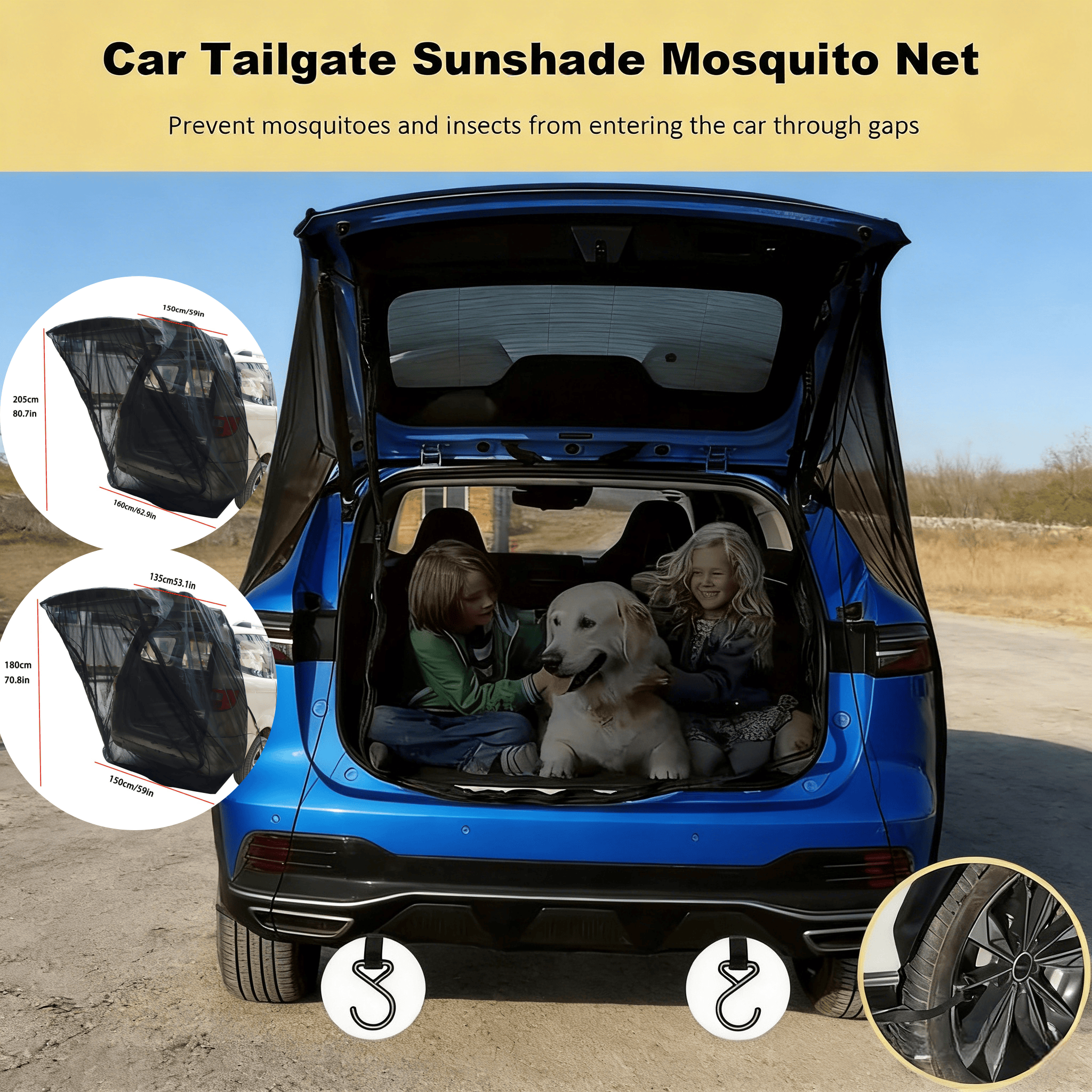 New Car Tailgate Screen Anti-M - Outdoor Camping Ventilator avaliação e preço